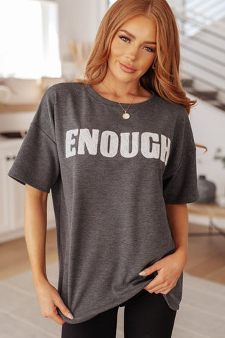 Always Enough Graphic Tee in Charcoal-[option4]-[option5]-[option6]-[option7]-[option8]-Womens-Clothing-Shop