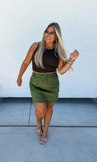 PREORDER: Carly Cargo Skirt in Assorted Colors-[option4]-[option5]-[option6]-[option7]-[option8]-Womens-Clothing-Shop