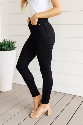 Audrey High Rise Control Top Classic Skinny Jeans in Black-[option4]-[option5]-[option6]-[option7]-[option8]-Womens-Clothing-Shop