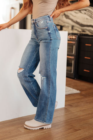 Bree High Rise Control Top Distressed Straight Jeans-[option4]-[option5]-[option6]-[option7]-[option8]-Womens-Clothing-Shop