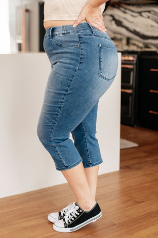 Emily High Rise Cool Denim Pull On Capri Jeans-[option4]-[option5]-[option6]-[option7]-[option8]-Womens-Clothing-Shop