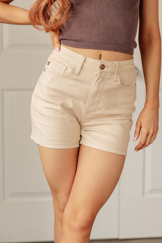 Greta High Rise Garment Dyed Shorts in Bone-[option4]-[option5]-[option6]-[option7]-[option8]-Womens-Clothing-Shop