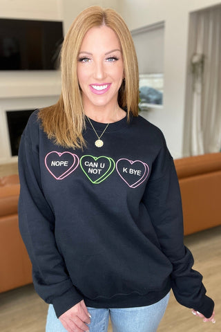 PREORDER: Snarky Valentine Embroidered Sweatshirt-[option4]-[option5]-[option6]-[option7]-[option8]-Womens-Clothing-Shop