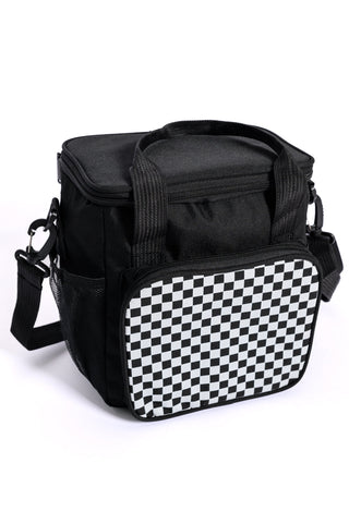 Insulated Checked Tote in Black-OS-[option4]-[option5]-[option6]-[option7]-[option8]-Womens-Clothing-Shop