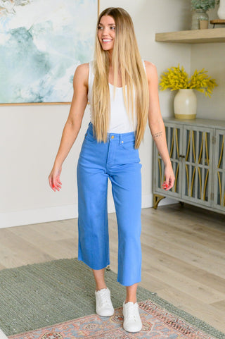 Lisa High Rise Control Top Wide Leg Crop Jeans in Sky Blue-[option4]-[option5]-[option6]-[option7]-[option8]-Womens-Clothing-Shop