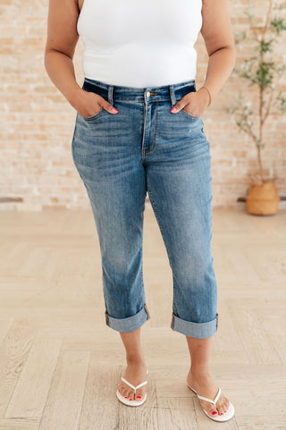 Laura Mid Rise Cuffed Skinny Capri Jeans-[option4]-[option5]-[option6]-[option7]-[option8]-Womens-Clothing-Shop