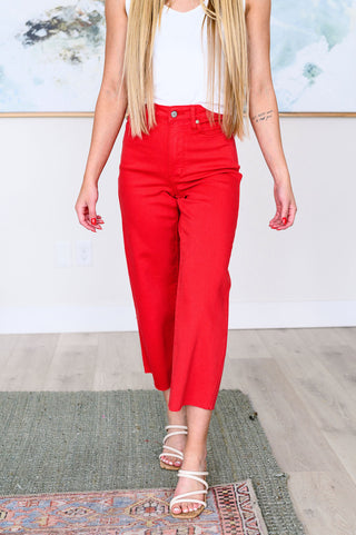 Lisa High Rise Control Top Wide Leg Crop Jeans in Red-[option4]-[option5]-[option6]-[option7]-[option8]-Womens-Clothing-Shop