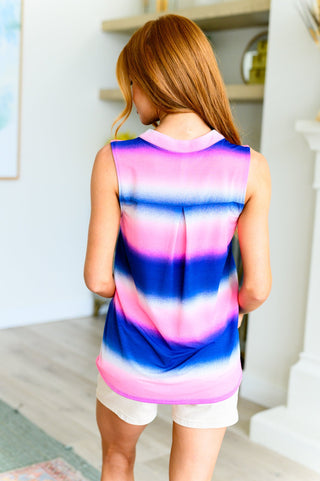 Lizzy Tank Top in Blue and Pink Haze-[option4]-[option5]-[option6]-[option7]-[option8]-Womens-Clothing-Shop
