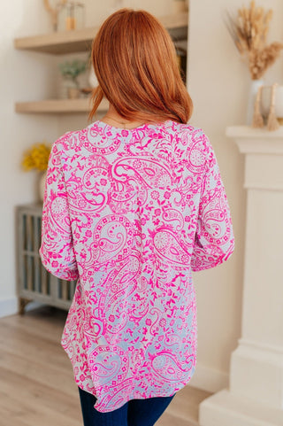 Lizzy Top in Blue and Pink Paisley-[option4]-[option5]-[option6]-[option7]-[option8]-Womens-Clothing-Shop