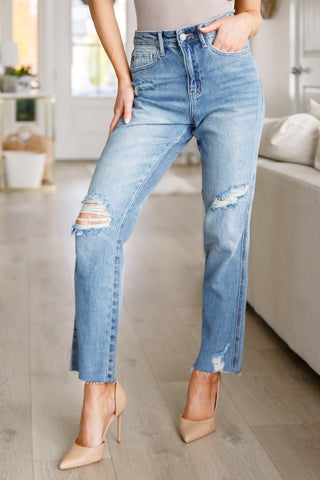 Nora High Rise Rigid Magic Destroy Slim Straight Jeans-[option4]-[option5]-[option6]-[option7]-[option8]-Womens-Clothing-Shop