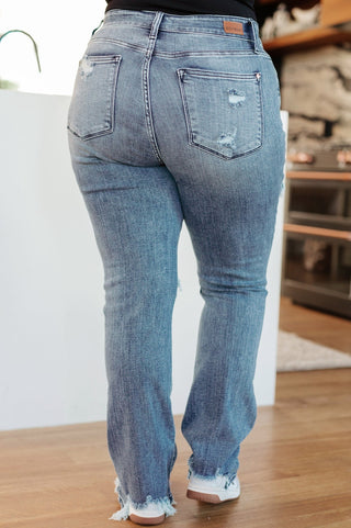 O'Hara Destroyed Straight Jeans-[option4]-[option5]-[option6]-[option7]-[option8]-Womens-Clothing-Shop