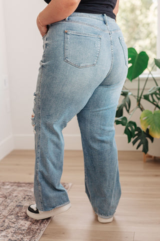 Ramona High Rise Rigid Magic Destroyed Straight Jeans-[option4]-[option5]-[option6]-[option7]-[option8]-Womens-Clothing-Shop
