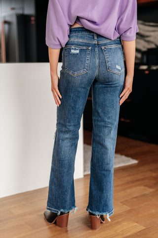 Rose High Rise 90's Straight Jeans in Dark Wash-[option4]-[option5]-[option6]-[option7]-[option8]-Womens-Clothing-Shop