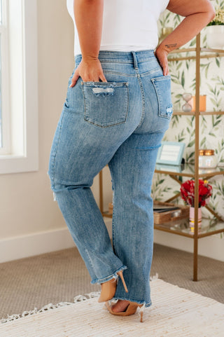 Rose High Rise 90's Straight Jeans in Light Wash-[option4]-[option5]-[option6]-[option7]-[option8]-Womens-Clothing-Shop