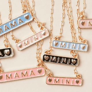 PREORDER: Mama + Mini Enamel Necklace Set in Three Colors-[option4]-[option5]-[option6]-[option7]-[option8]-Womens-Clothing-Shop