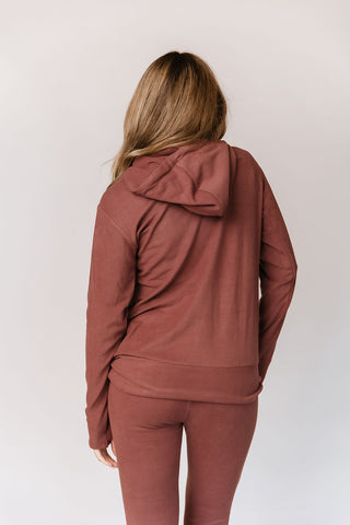 Ampersand Avenue Performance Fleece Halfzip Sweatshirt | Mahogany-[option4]-[option5]-[option6]-[option7]-[option8]-Womens-Clothing-Shop