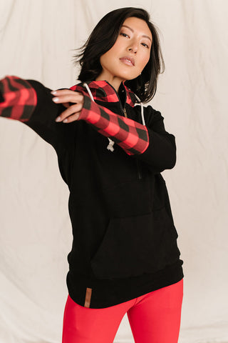 Ampersand Avenue Halfzip Sweatshirt | Checks Out Red-[option4]-[option5]-[option6]-[option7]-[option8]-Womens-Clothing-Shop