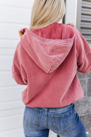 Oversized HalfZip Sweatshirt - Strawberry-[option4]-[option5]-[option6]-[option7]-[option8]-Womens-Clothing-Shop