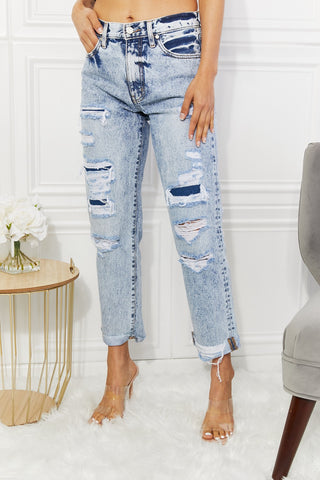 Kancan Kendra High Rise Distressed Straight Jeans-Light-1(25)-[option4]-[option5]-[option6]-[option7]-[option8]-Womens-Clothing-Shop