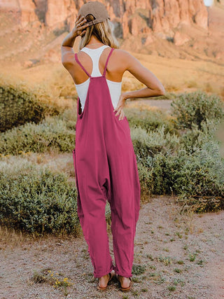 Full Size Sleeveless V-Neck Pocketed Jumpsuit-[option4]-[option5]-[option6]-[option7]-[option8]-Womens-Clothing-Shop