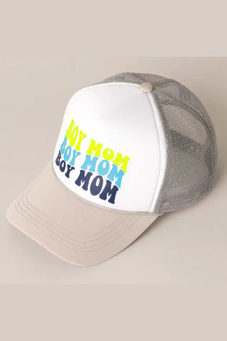 PREORDER: Boy Mom Foam Trucker Hat in Two Colors-[option4]-[option5]-[option6]-[option7]-[option8]-Womens-Clothing-Shop