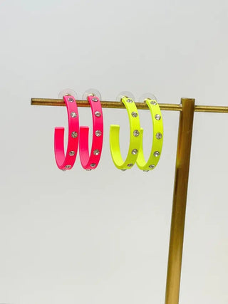 PREORDER: Neon Studded Earrings in Two Colors-[option4]-[option5]-[option6]-[option7]-[option8]-Womens-Clothing-Shop