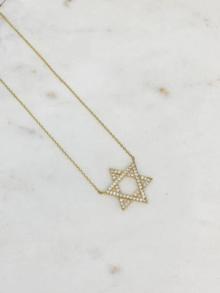 PREORDER: Star of David Cubic Zirconia Pendant Necklaces in Two Colors-[option4]-[option5]-[option6]-[option7]-[option8]-Womens-Clothing-Shop
