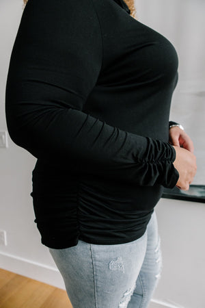 Nivia Draped Turtle Neck Tunic in Black-[option4]-[option5]-[option6]-[option7]-[option8]-Womens-Clothing-Shop