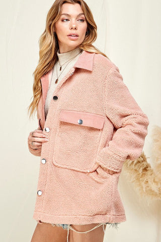 Vail Sherpa Jacket in Pink-[option4]-[option5]-[option6]-[option7]-[option8]-Womens-Clothing-Shop