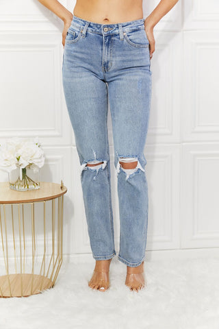 Kancan Abby High Rise Slim Straight Jeans-Light-0-[option4]-[option5]-[option6]-[option7]-[option8]-Womens-Clothing-Shop