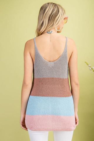 No Bad Days Color Block Sweater Tank Top-[option4]-[option5]-[option6]-[option7]-[option8]-Womens-Clothing-Shop