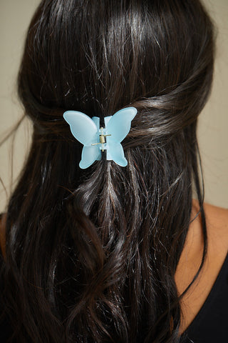 Butterfly Claw Clip in Matte Blue-OS-[option4]-[option5]-[option6]-[option7]-[option8]-Womens-Clothing-Shop