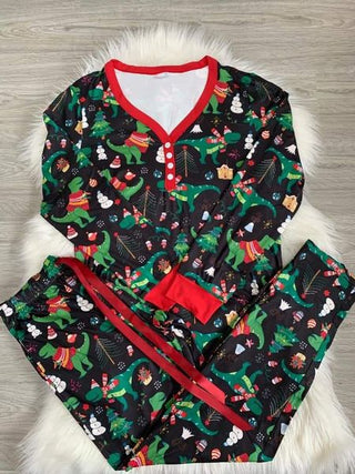 Matching Christmas Pajama Dino-[option4]-[option5]-[option6]-[option7]-[option8]-Womens-Clothing-Shop