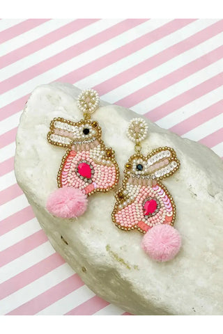 PREORDER: Bunny Seed Bead Statement Earrings-OS-[option4]-[option5]-[option6]-[option7]-[option8]-Womens-Clothing-Shop