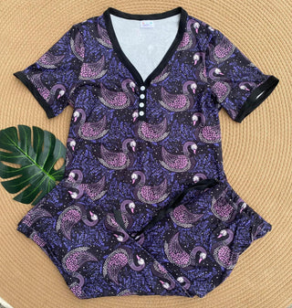 PREORDER: Short Sleeve Pajama Set with Capris in Assorted Prints-[option4]-[option5]-[option6]-[option7]-[option8]-Womens-Clothing-Shop