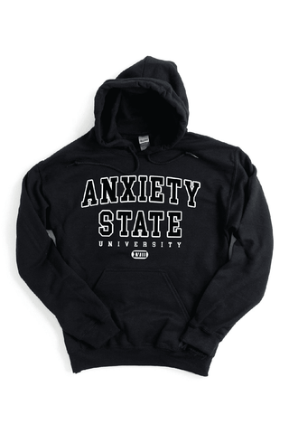 PREORDER: Anxiety State University Hoodie in Black-[option4]-[option5]-[option6]-[option7]-[option8]-Womens-Clothing-Shop