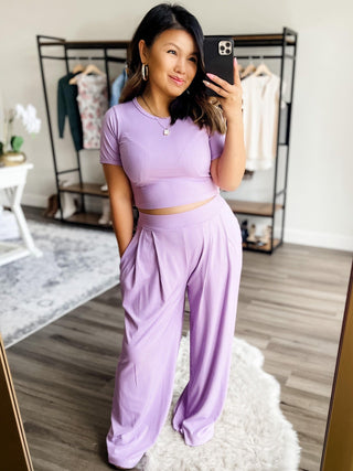PREORDER: Petite Length Cropped Lounge Set in Four Colors-[option4]-[option5]-[option6]-[option7]-[option8]-Womens-Clothing-Shop