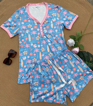 PREORDER: Short Sleeve Pajama Set in Assorted Prints-[option4]-[option5]-[option6]-[option7]-[option8]-Womens-Clothing-Shop