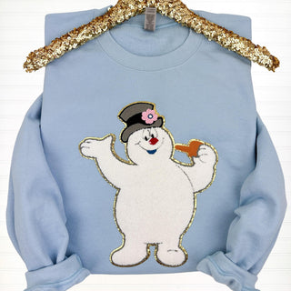 PREORDER: Frosty Chenille Patch Sweatshirt-[option4]-[option5]-[option6]-[option7]-[option8]-Womens-Clothing-Shop