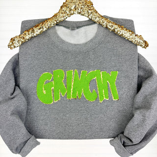 PREORDER: Green Guy Chenille Patch Sweatshirt in Three Colors-[option4]-[option5]-[option6]-[option7]-[option8]-Womens-Clothing-Shop