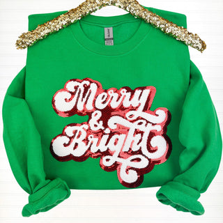 PREORDER: Merry & Bright Sequin and Chenille Patch Sweatshirt-[option4]-[option5]-[option6]-[option7]-[option8]-Womens-Clothing-Shop
