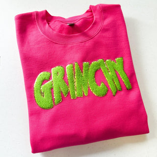 PREORDER: Green Guy Chenille Patch Sweatshirt in Three Colors-[option4]-[option5]-[option6]-[option7]-[option8]-Womens-Clothing-Shop