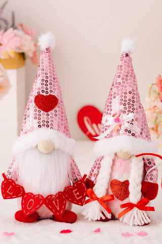 Valentine's Day Sequined Heart Pointed Hat Faceless Gnome-[option4]-[option5]-[option6]-[option7]-[option8]-Womens-Clothing-Shop
