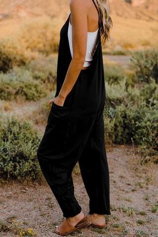 Double Take V-Neck Sleeveless Jumpsuit with Pockets-[option4]-[option5]-[option6]-[option7]-[option8]-Womens-Clothing-Shop