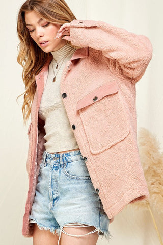 Vail Sherpa Jacket in Pink-[option4]-[option5]-[option6]-[option7]-[option8]-Womens-Clothing-Shop