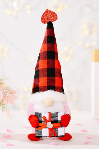Valentine's Day Plaid Pointed Hat Gnome-Black/Red-One Size-[option4]-[option5]-[option6]-[option7]-[option8]-Womens-Clothing-Shop
