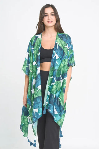 PREORDER: Palm Leaf Print Kimono in Three Colors-[option4]-[option5]-[option6]-[option7]-[option8]-Womens-Clothing-Shop