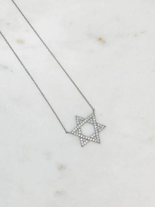 PREORDER: Star of David Cubic Zirconia Pendant Necklaces in Two Colors-[option4]-[option5]-[option6]-[option7]-[option8]-Womens-Clothing-Shop