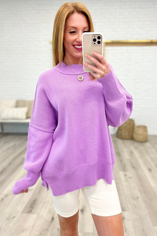 Margot Side Slit Oversized Sweater in Lavender-[option4]-[option5]-[option6]-[option7]-[option8]-Womens-Clothing-Shop