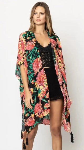 PREORDER: All Over Floral Print Kimono in Two Colors-[option4]-[option5]-[option6]-[option7]-[option8]-Womens-Clothing-Shop